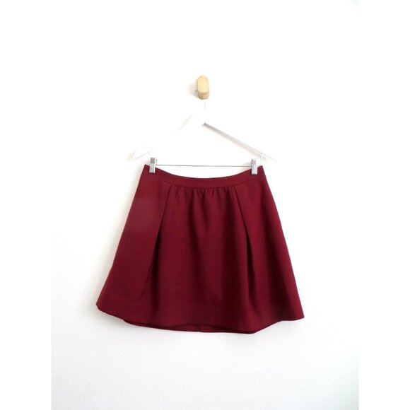 NEW! J. Crew Hailey Mini Skirt Burgundy Red SZ 4 - Picture 1 of 5
